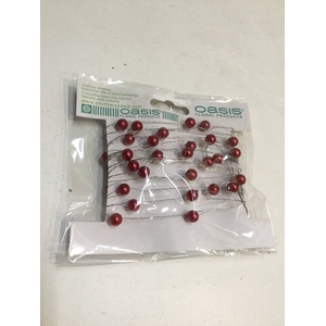 OASIS PEARLS ON WIRE DARK RED 3M
