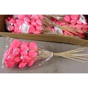 Stick Heart Flock Pink 7,5cm