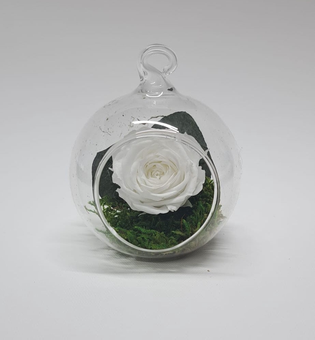 Glasbal 8cm wit