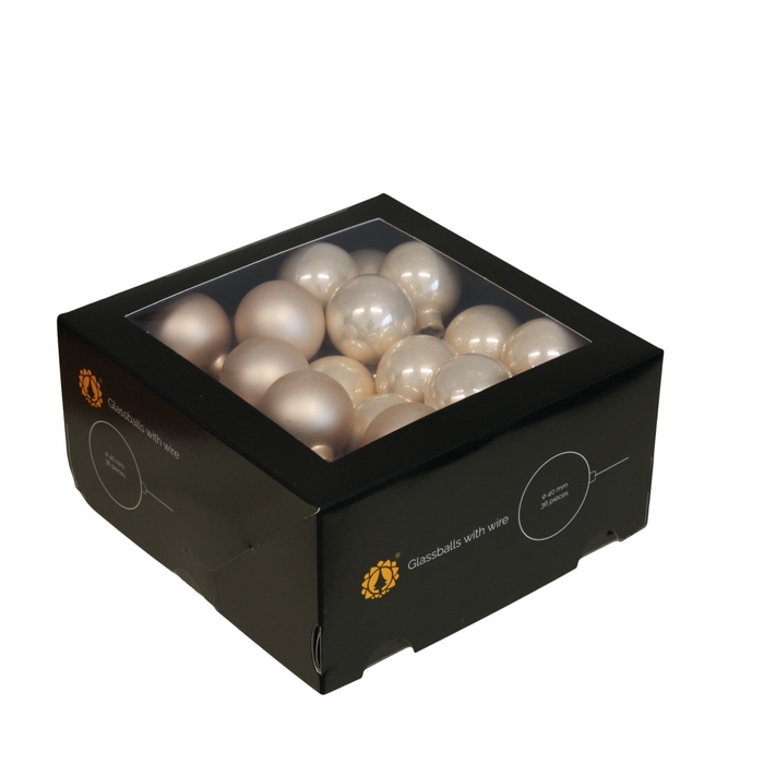 Kerstbal Bal/draad 40mm combi x36