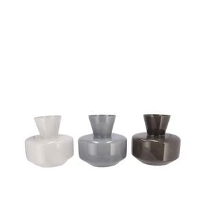 Beau Dutch Grey Mix Neck Sphere Vase Ass 21x20cm