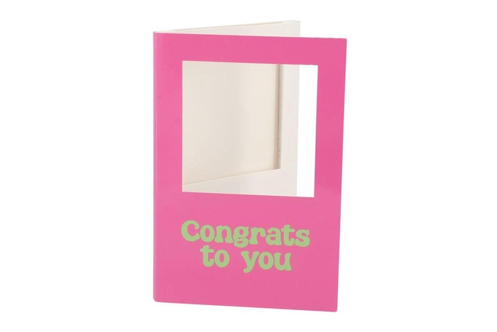 <h4>Gift Tile Card Congrats To You Pink 21x14x1cm</h4>