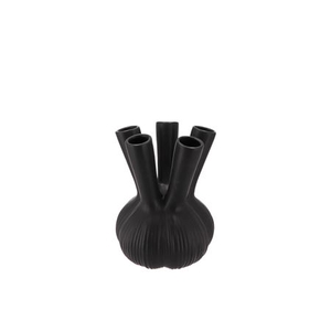 Aglio Straight Black Vase 13x13x17cm Nm