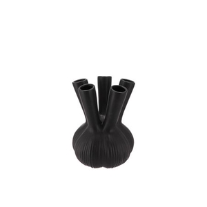 AGLIO STRAIGHT BLACK VASE 13X13X17C