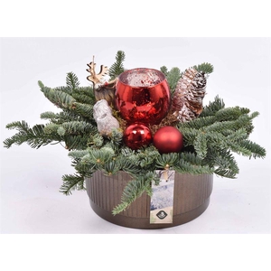 Keram. verticiale lines bronze 18cm