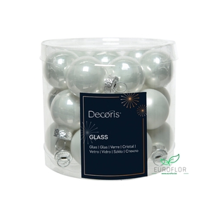 KERSTBAL GLASS 25MM 24PCS WINTERWIT