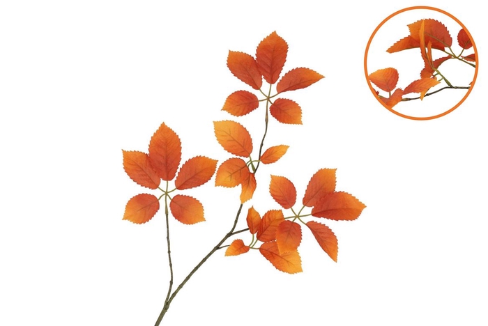 Silk Leaf Elder Orange 81cm