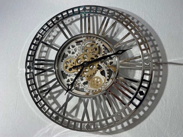 Clock Gear Ø60cm Shine Silver