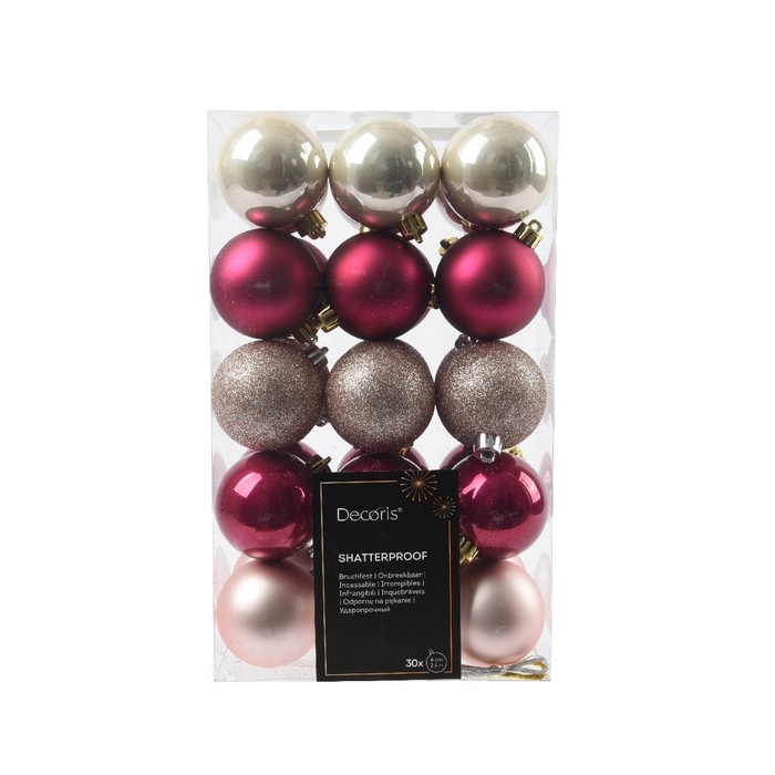 <h4>Christmas bauble Ball plastic  60mm x30 ass</h4>