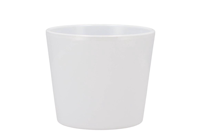 <h4>Ceramic Pot White Shiny 13cm</h4>