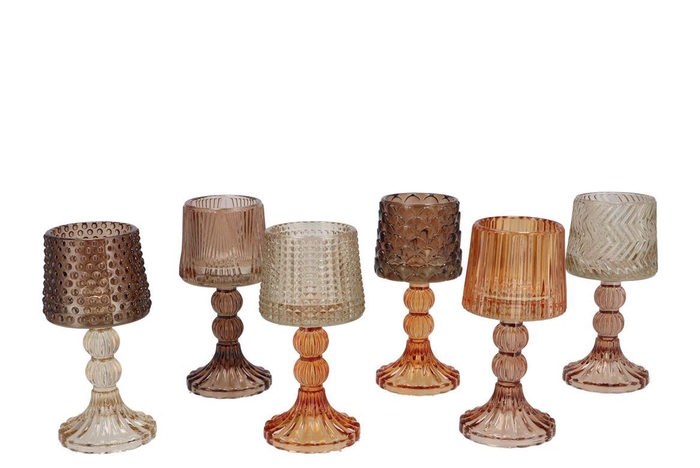 <h4>Bicolore Earthy Terra Structure T-light Ass 8x18cm Nm</h4>