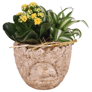 Easter Arr. Indoor Ceramic Lavastone Egg Chicken ReliefØ14cm 2PP