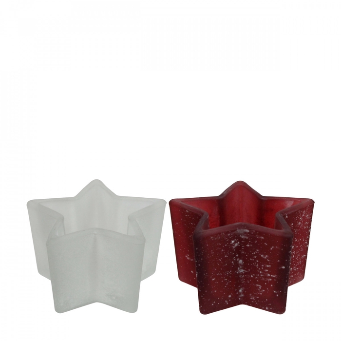 <h4>Theelichth. Glas ster d10.5*5cm</h4>