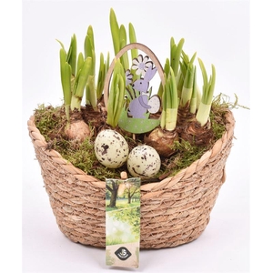 Jute mand ovaal 19x14cm