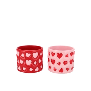 Juul Red Pink Pot Hearts Ass 13x13x11cm