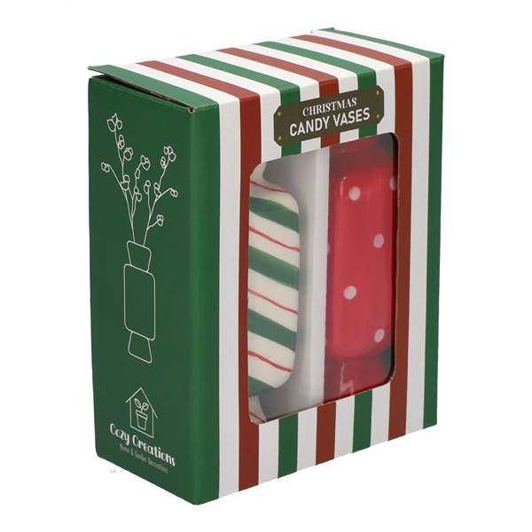 <h4>Gift box 2pcs Vase Candy 4.5x4.5x11.5 green showbox</h4>