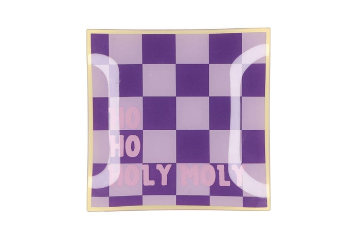 Plate Square Ho Ho Holy Moly 18x18x2cm