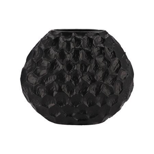 Inga Jada Black Oval Vase Structure 41x15x33cm Nm