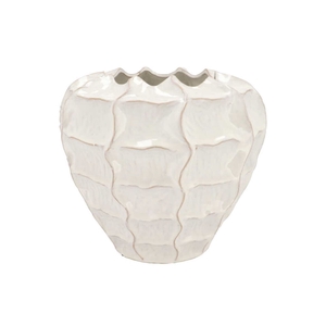 Lima White Vase Carve 36x36x33cm