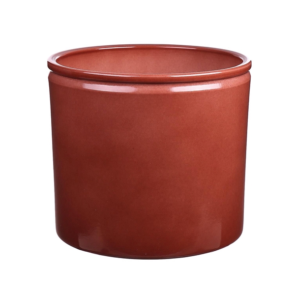 <h4>Pot Lucca1 d19.4xh17.6 brown glazed</h4>