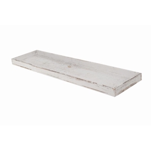 WOODEN TRAY 80*20*4CM WHITE-WASH