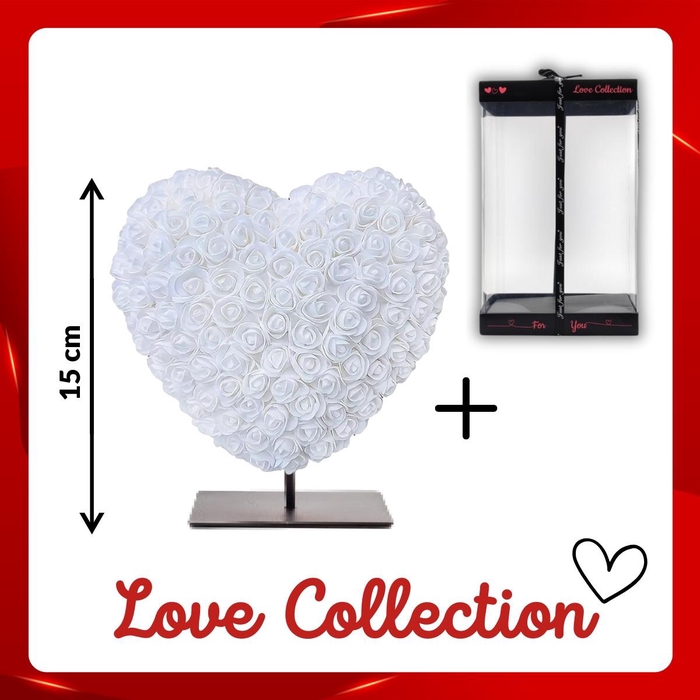 Valentine Foam heart 15cm+standard