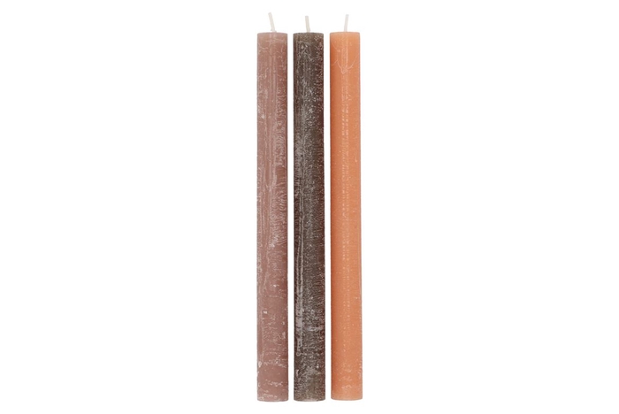 Frosty Woods Brown Mix Taper Candle 2x25cm