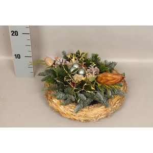 Natuur stro krans White