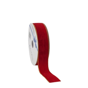 Christmas Ribbon Velvet lurex 25mm 10m