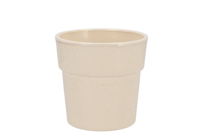 Ceramic Beige Stone Pot Orchid Edge 13x12,5cm