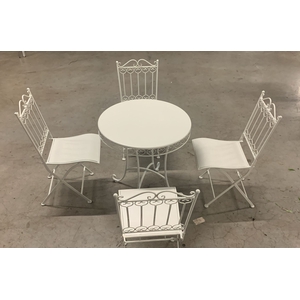 BISTRO SET WIT 1 TAFEL 4 STOELEN