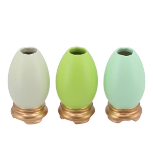 Easter Eggcited Vase Green Ass P/1 8x8x15cm Nm