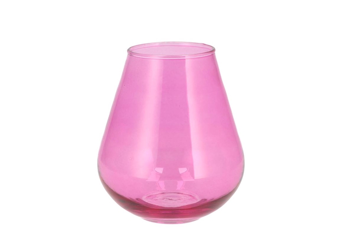 Mira Fuchsia Glass Wide Vase 14x14x15cm