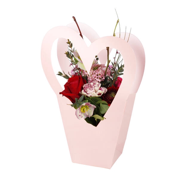 <h4>Bag Single Heart 11x10xH20.5/40cm pink  10/bag</h4>