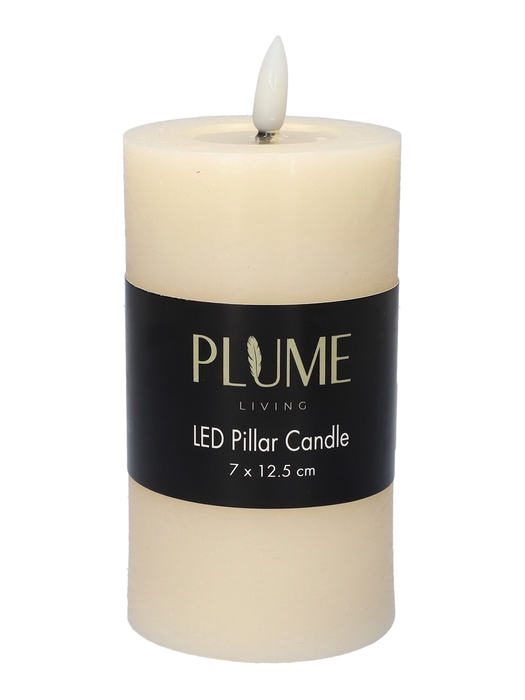 <h4>DF-730464600 - Pillar LED candle Lumina Touch d7xh12.5 rustic beige</h4>