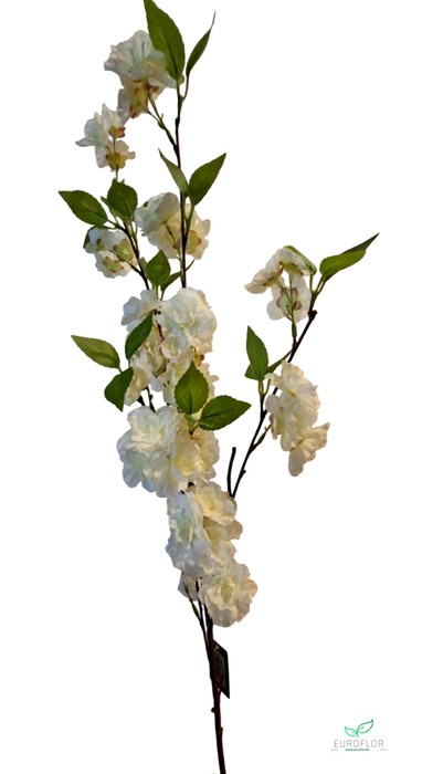 SILK FLOWERS - CHERRY BLOSSOM SPRAY PHAYAO CREAM 88CM