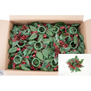 Wreath christmas ring Ø6cm red R2