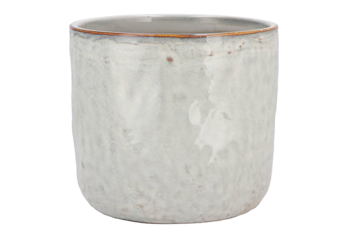 Iron Stone White Glazed Pot 24x23cm