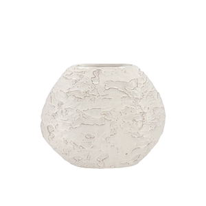 Mika Nordic White Vase Oval Structure 12x28x22cm