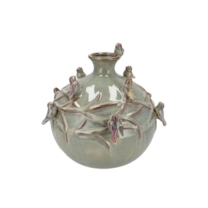 Bird Vase Tube Moss 29x29x28cm