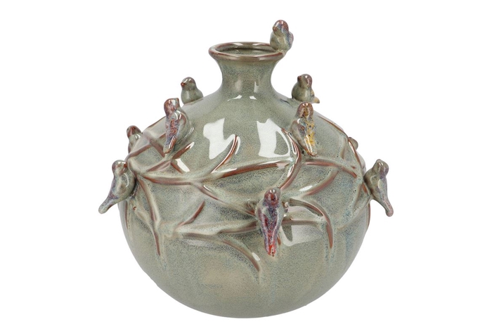 <h4>Bird Vase Tube Moss 29x29x28cm</h4>