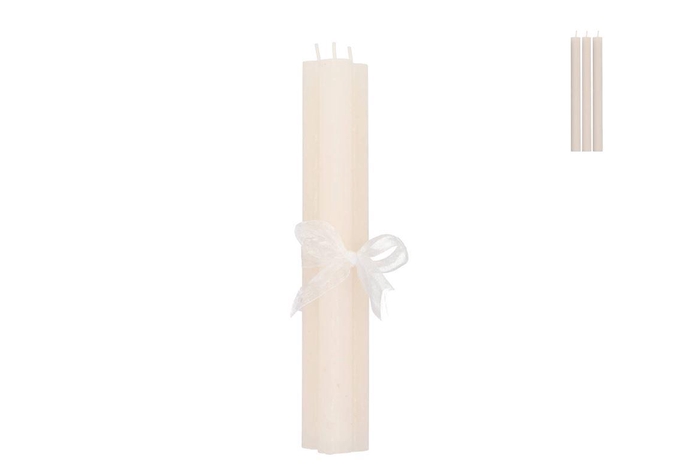 Candle Frosty Taper Cozy Sand Mix 2x25cm