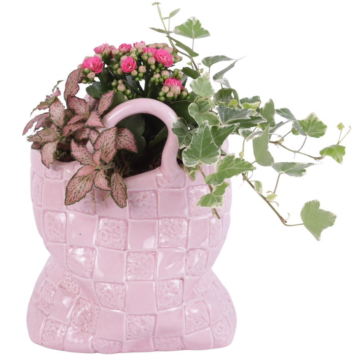 <h4>Yearround Arr. Indoor Ceramic Designer Handbag Pink Ø17cm 3PP</h4>