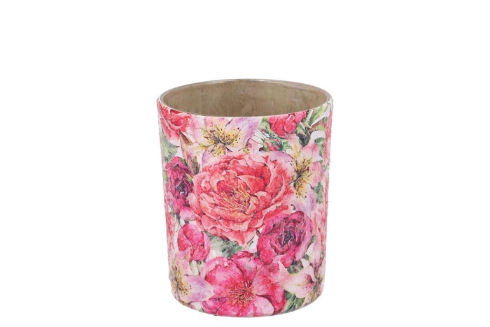 <h4>April Flower Pink T-light 8x9x9cm</h4>