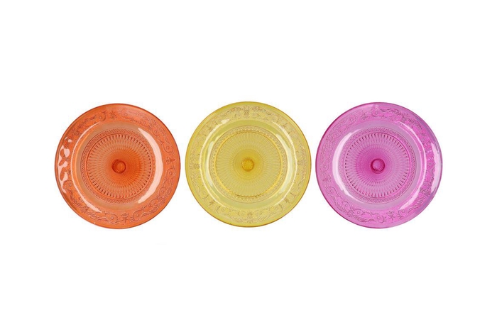 <h4>Dayah Orange Mix Glass Plate 23x2cm Ass P/1 Nm</h4>