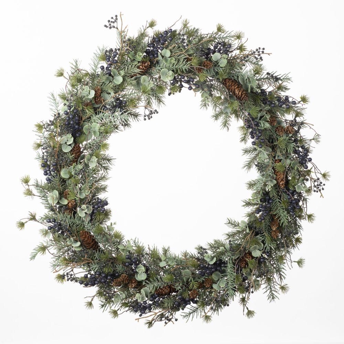 AF Wreath Berry/Eucalyp Mix D7
