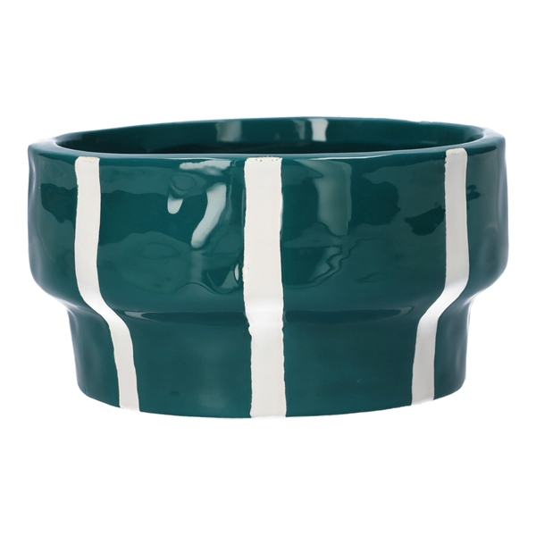 <h4>Planter Ariona d14xh7.5 petrol+white stripes</h4>