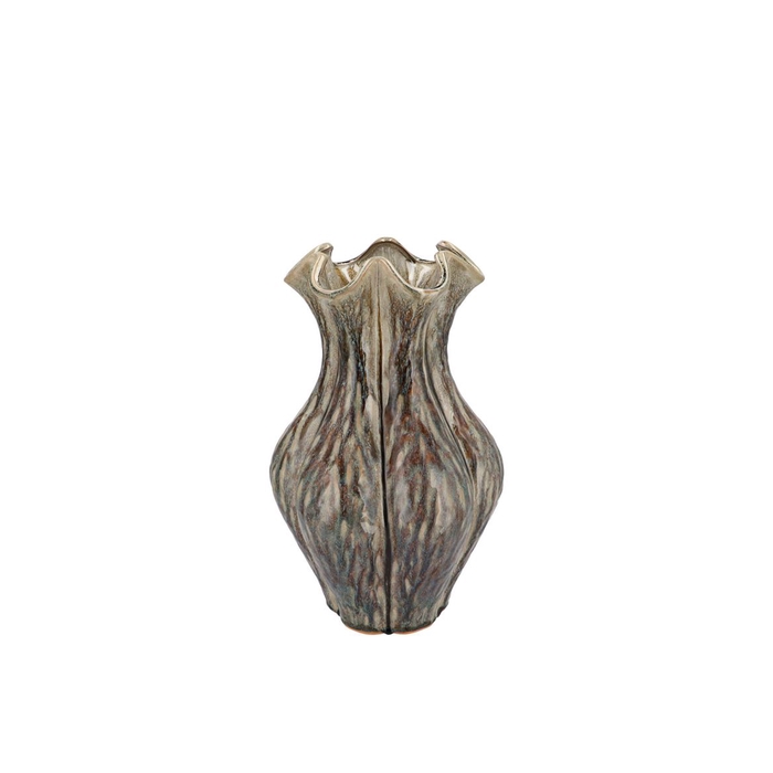 <h4>Inga Driss Green Vase Active Glaze 19x19x25cm</h4>