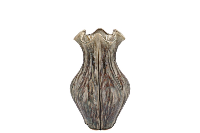 <h4>Inga Driss Green Vase Active Glaze 19x19x25cm</h4>