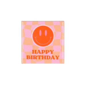 Tile Birthday Pink/orange 10x10x1cm